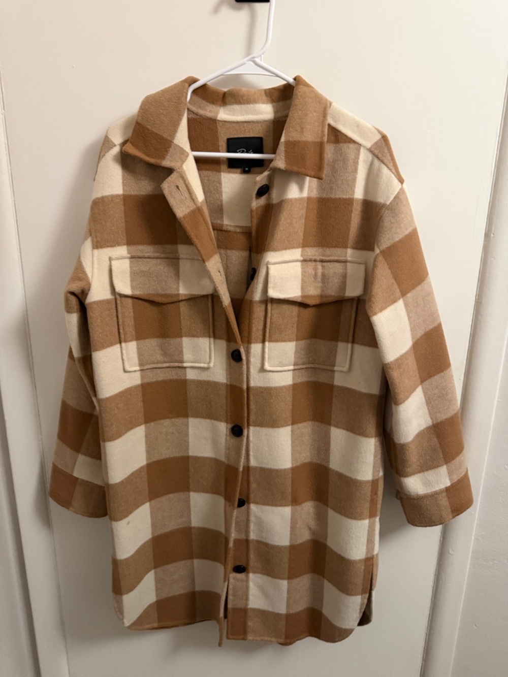 Rails Camel and Cream Plaid Utility Jacket